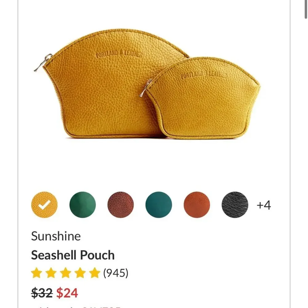 Portland Leather Mini Crossbody Tote in “Sunshine” Yellow Leather w/coin pouch - Picture 11 of 12